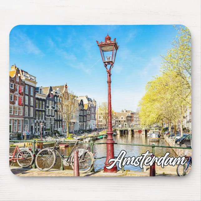 A Beautiful Day In Amsterdam, Netherlands Mouse Pad (Front)