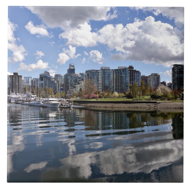 A Beautiful Day in Vancouver, British Columbia Ceramic Tile (Front)