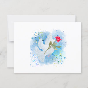 A beautiful Dove Carries Rose Postcard