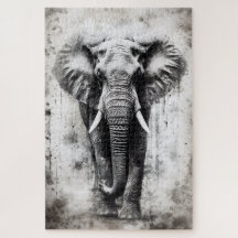 a beautiful elephant as a puzzle