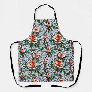 A Beautiful Faux Mosaic Floral Pattern Apron
