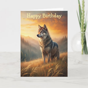 A Beautiful Forest Wolf Card