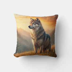 A Beautiful Forest Wolf Cushion