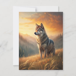 A Beautiful Forest Wolf Postcard