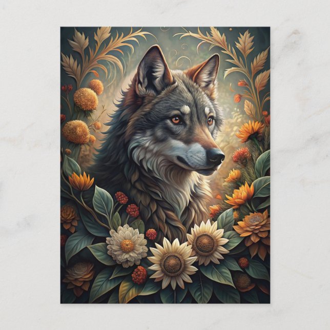 A Beautiful Forest Wolf Postcard (Front)