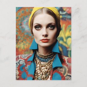 A Beautiful Hippie Woman Postcard