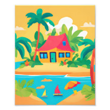 A beautiful house in a tropical island