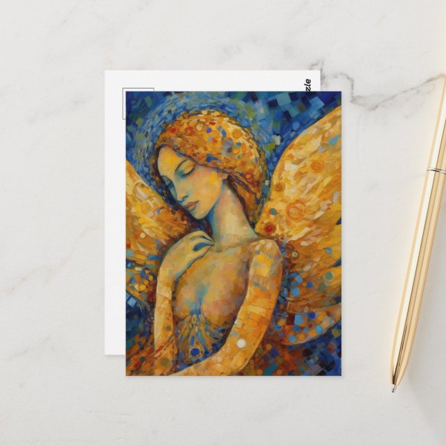 A Beautiful Lady Angel Postcard (Front/Back In Situ)