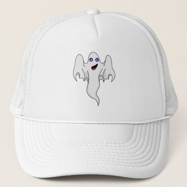 A beautiful little ghost trucker hat (Front)