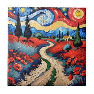 A beautiful meadow ceramic tile