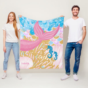 A Beautiful Mermaid Life Fleece Blanket