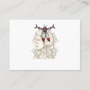 a beautiful native american and a feathered neckla business card