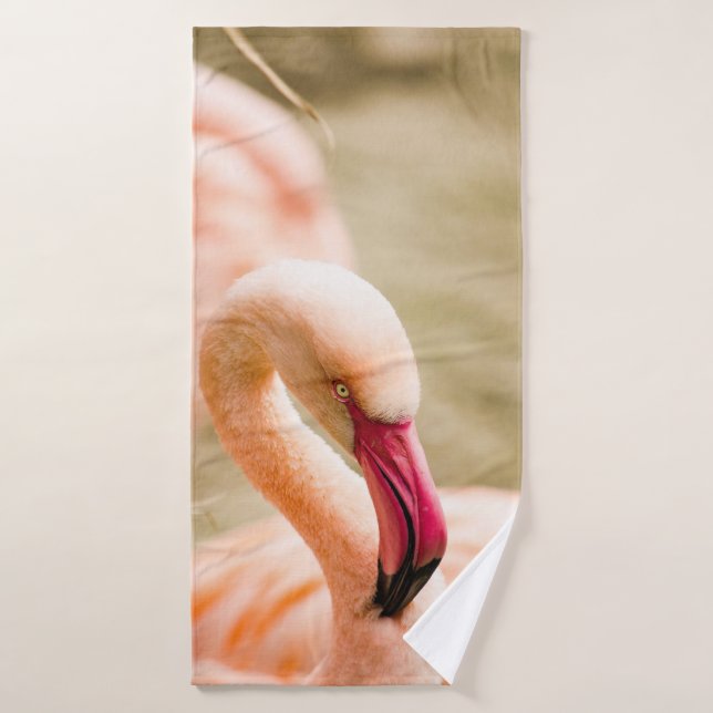 A Beautiful Pink Flamingo  Bath Towel Set (Bath Towel)