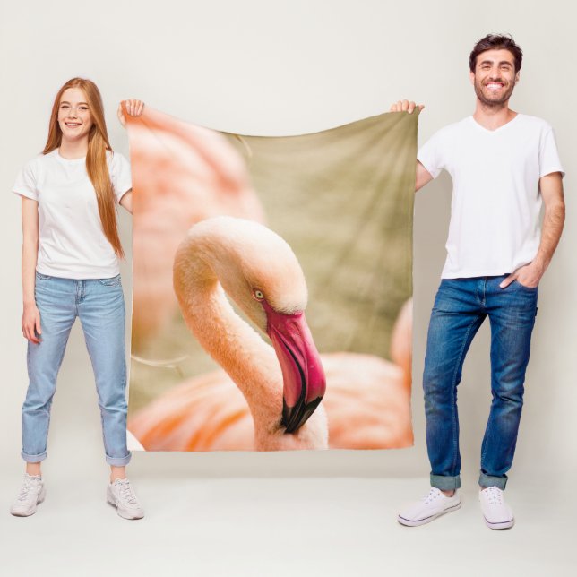 A Beautiful Pink Flamingo  Fleece Blanket (In Situ)