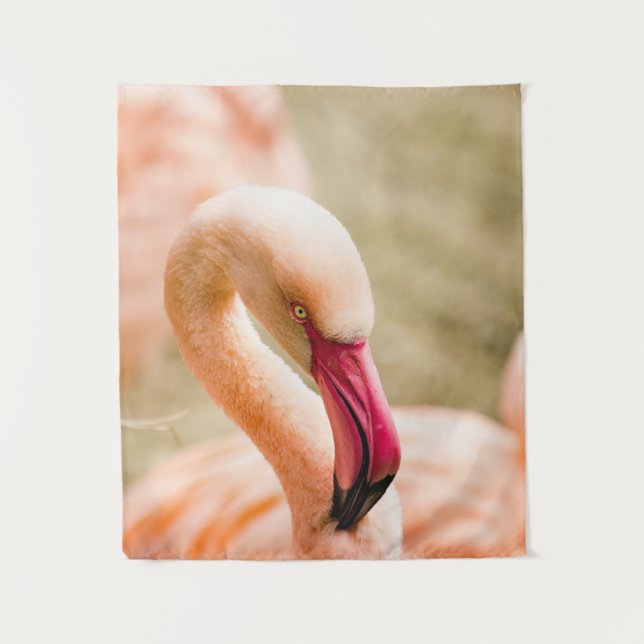 A Beautiful Pink Flamingo  Tapestry (Front)