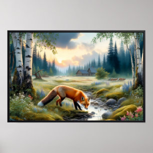 A Beautiful Red Fox Resting Poster