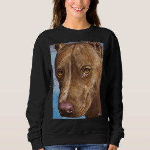 A Beautiful Red Nose Pit Bull Painting Sweatshirt
