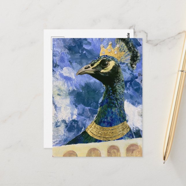 A beautiful royal peacock postcard (Front/Back In Situ)