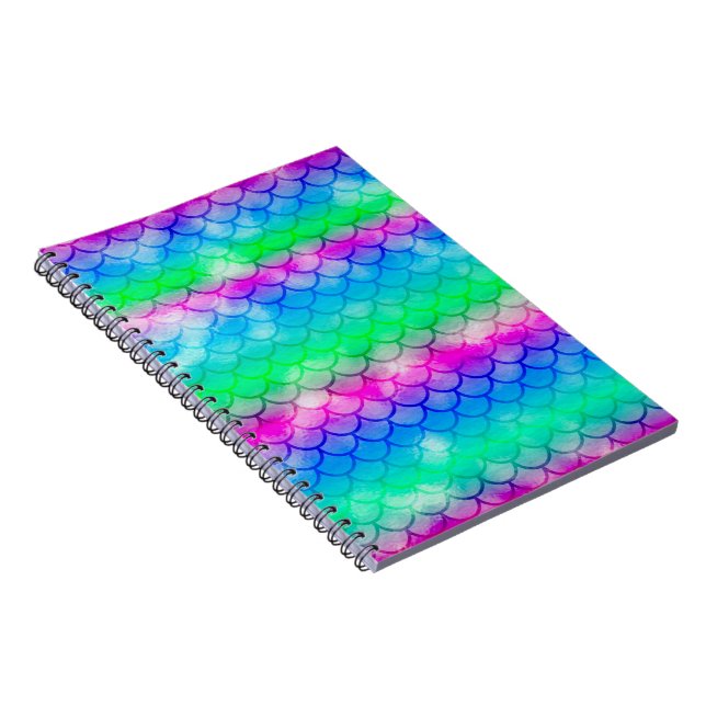 A beautiful spectrum of mermaid colours notebook (Right Side)