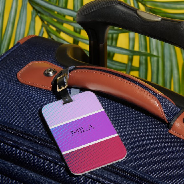 A beautiful spectrum of purple colours luggage tag (Front Insitu 1)