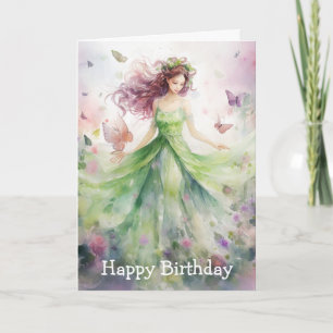 A Beautiful Spring Fairy Birthday Card