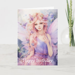 A Beautiful Spring Fairy Birthday Card