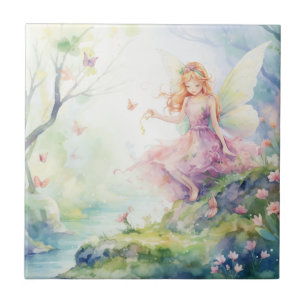 A Beautiful Spring Fairy Ceramic Tile
