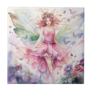 A Beautiful Spring Fairy Ceramic Tile