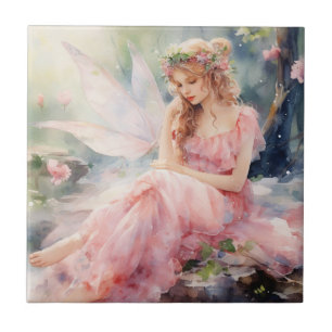 A Beautiful Spring Fairy Ceramic Tile