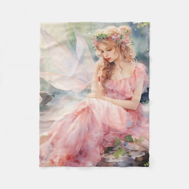 A Beautiful Spring Fairy Fleece Blanket (Front)