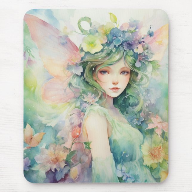 A Beautiful Spring Fairy Mouse Pad (Front)