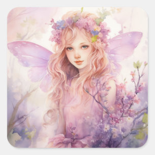 A Beautiful Spring Fairy Square Sticker