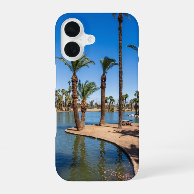 a beautiful spring landscape at Encanto Park iPhone 16 Case (Back)