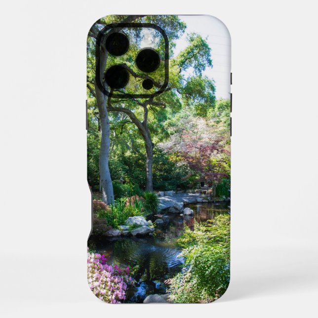a beautiful spring landscape in a Japanese Garden iPhone Case (Back)