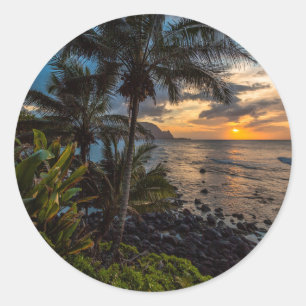 A beautiful sunset 2 classic round sticker