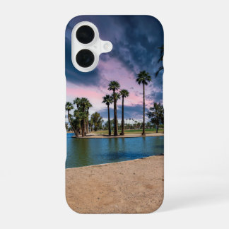 a beautiful sunset at Encanto Park iPhone 16 Case