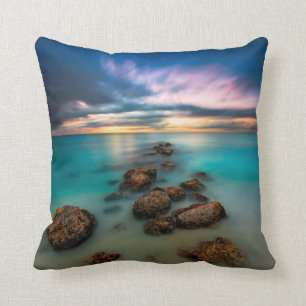 A Beautiful Sunset Over Grace Bay Turks & Caicos Cushion