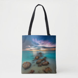 A Beautiful Sunset Over Grace Bay   Turks & Caicos Tote Bag