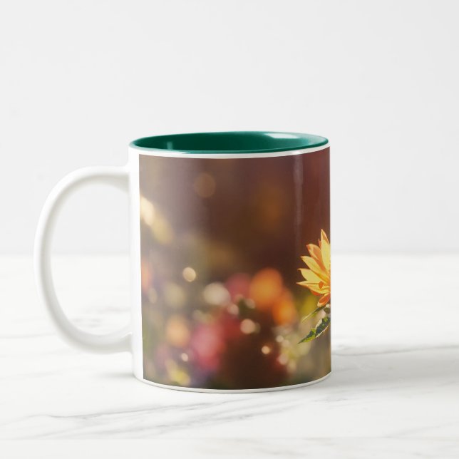 A beautiful unrealistic flower coffee mug (Left)