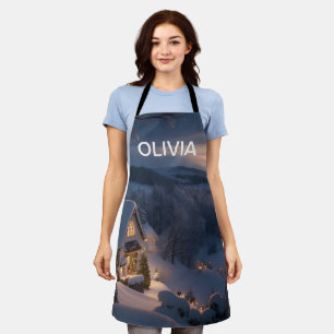 A beautiful view of Christmas Apron