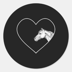 A Beautiful White Horse For Riding Girls Heart Of Classic Round Sticker
