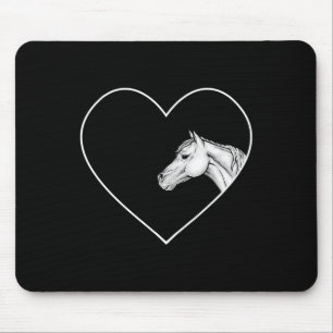 A Beautiful White Horse For Riding Girls Heart Of Mouse Pad