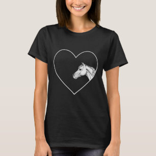 A Beautiful White Horse For Riding Girls Heart Of T-Shirt