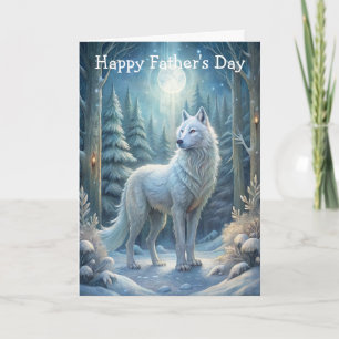 A Beautiful White Wolf Card