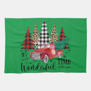 A beautiful winter style Christmas shirt design Tea Towel