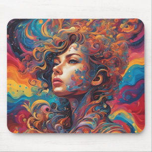 A beautiful woman disappearing mouse pad