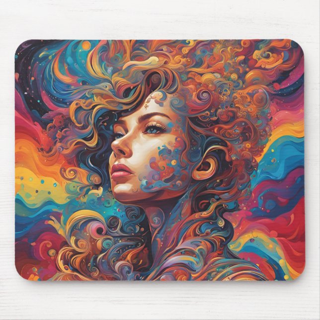 A beautiful woman disappearing mouse pad (Front)