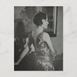 A Beautiful Woman in 1930 Poses For Photo Postcard