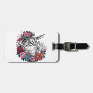 A beautiful woman luggage tag