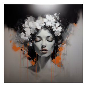 A Beautiful Woman With Closed Eyes Poster